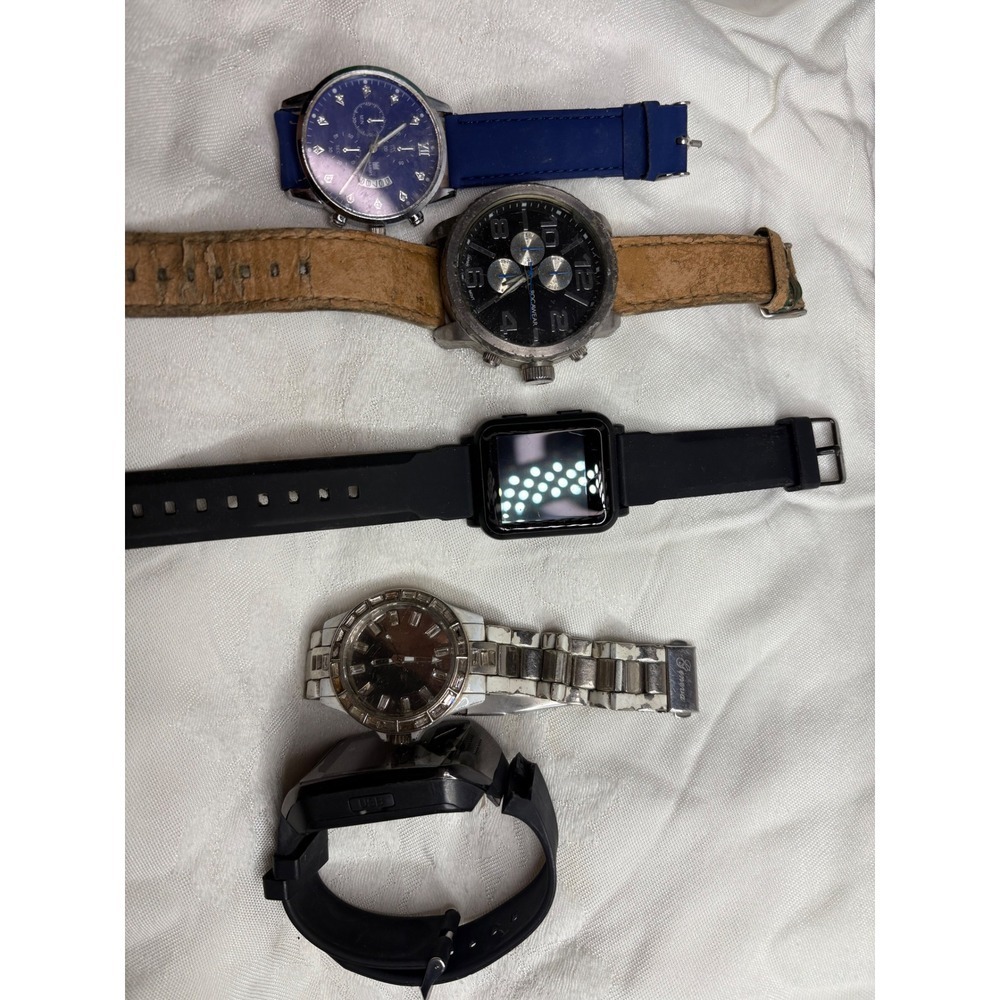 Chronograph Black Dial Brown Leather Strap Watch bundle
